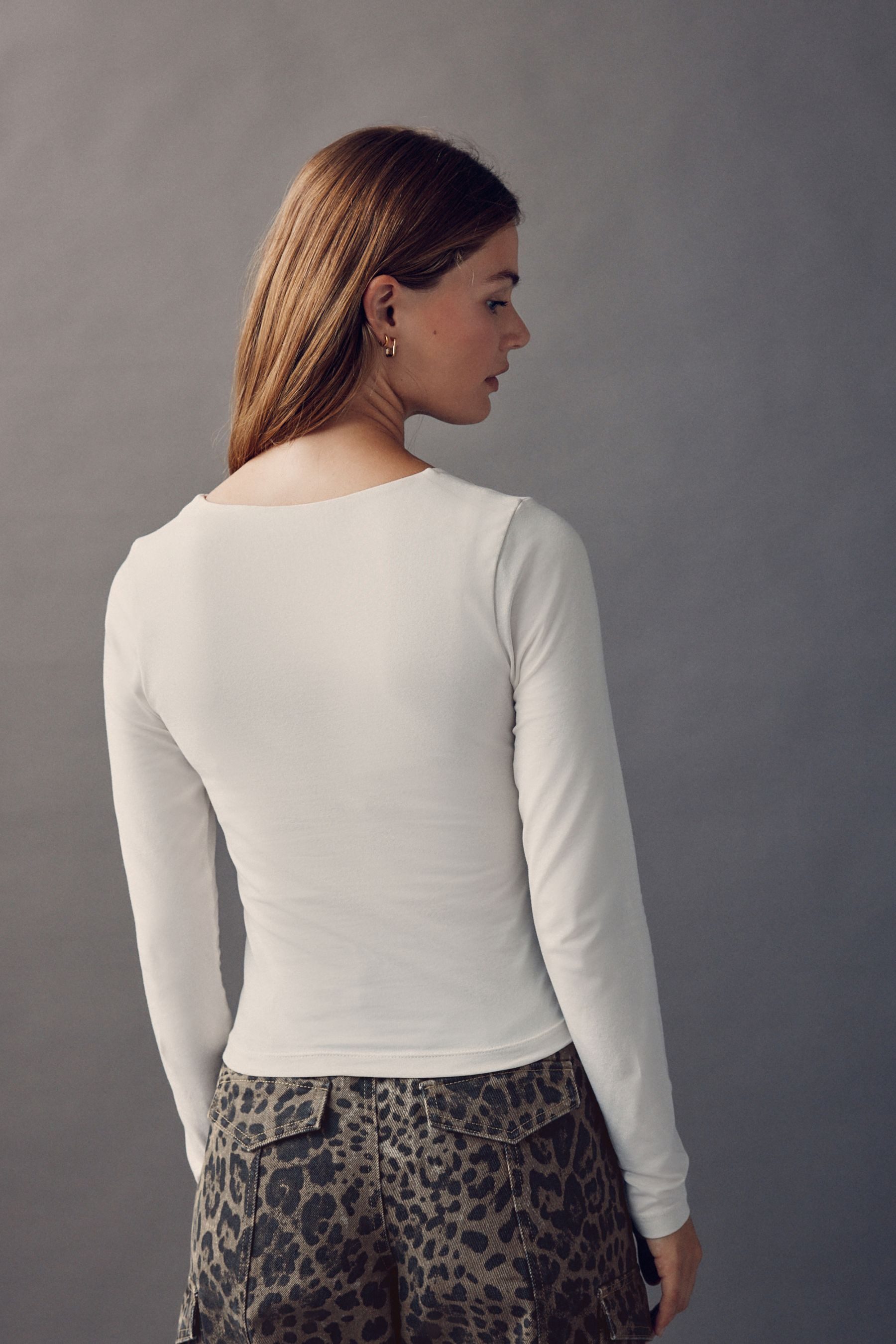 Next Blusenshirt Langärmeliges Oberteil mit U-Boot-Ausschnitt (1-tlg) günstig online kaufen