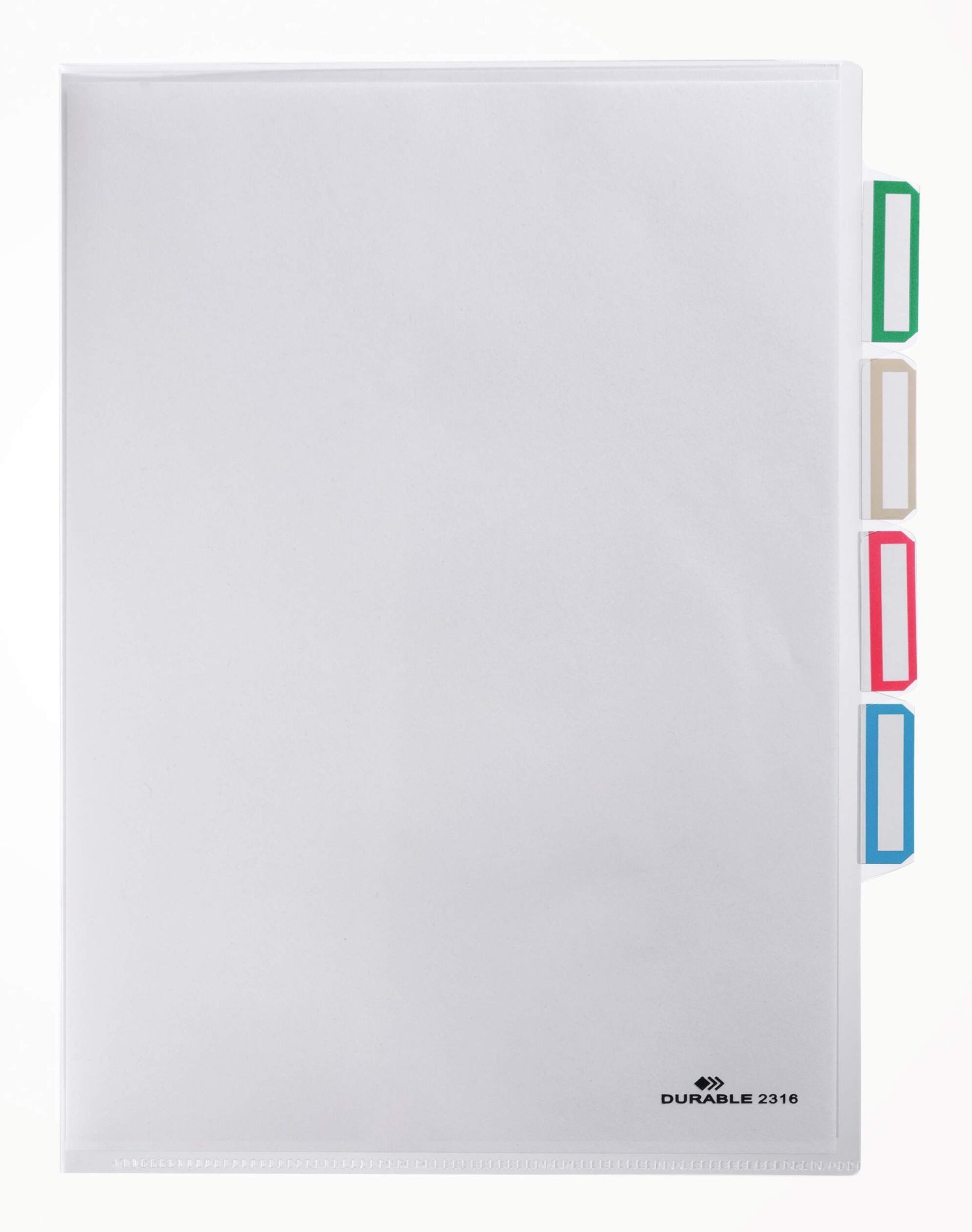 DURABLE Prospekthülle Durable Sichthülle A4 3 Fächer tr 5St PP mit 3fach Teilung und Taben