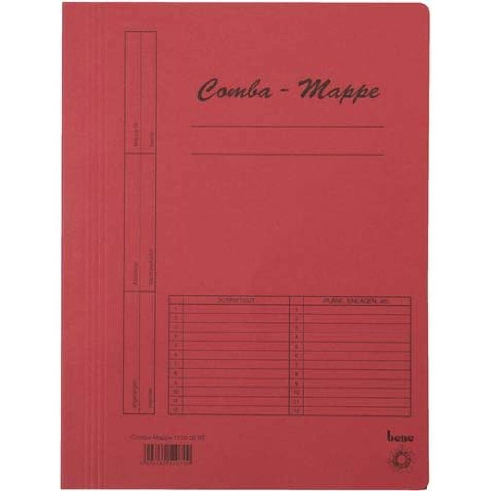 bene Fächermappe 5 Schnellhefter Karton rot DIN A4