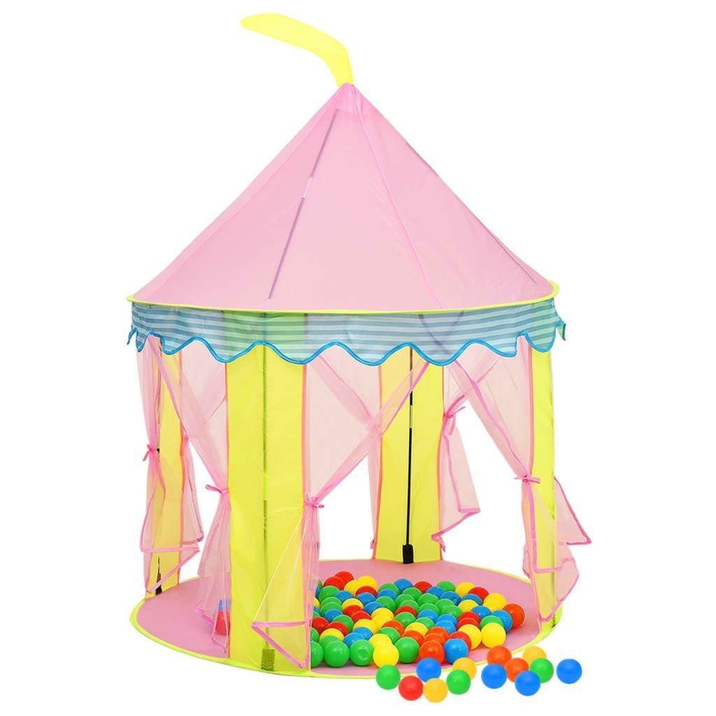 Rosa Spielzelt mit Bällen 100x100x127 cm vidaXL 250 Kinder-Spielzelt