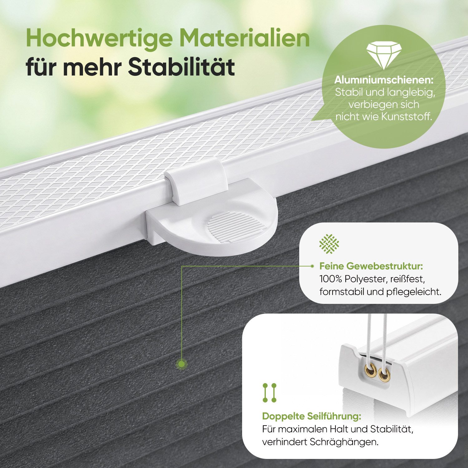 Salcar Wabenplissee Klemmfix ohne Bohren Thermo Plissee verspannt verdunkelnd blickdicht, Grau 40x120cm,Fenster Tür Sonnenschutz Hitzeschutz Doppelplissee