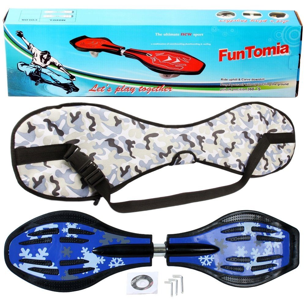 FunTomia Waveboard Waveboard mit Mach1 ABEC-9 Kugellager, LED Rollen & Tragetasche