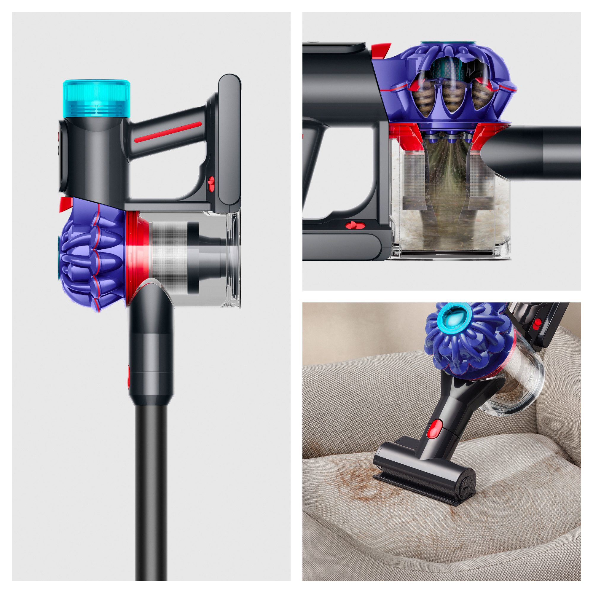 DYSON Akku-Hand-und Stielstaubsauger Dyson V10 Konical™ Schwarz/Blau, 465 W, beutellos
