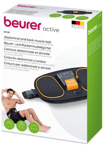 BEURER TENS-EMS-Gerät EM 39 raumenis treniruojantis diržas dėl Pilvo ir Rücken 4 Elektroden (2-tlg) Stimulation von zentralen Bauchmuskeln ir Apatinis Rückenmuskulatur