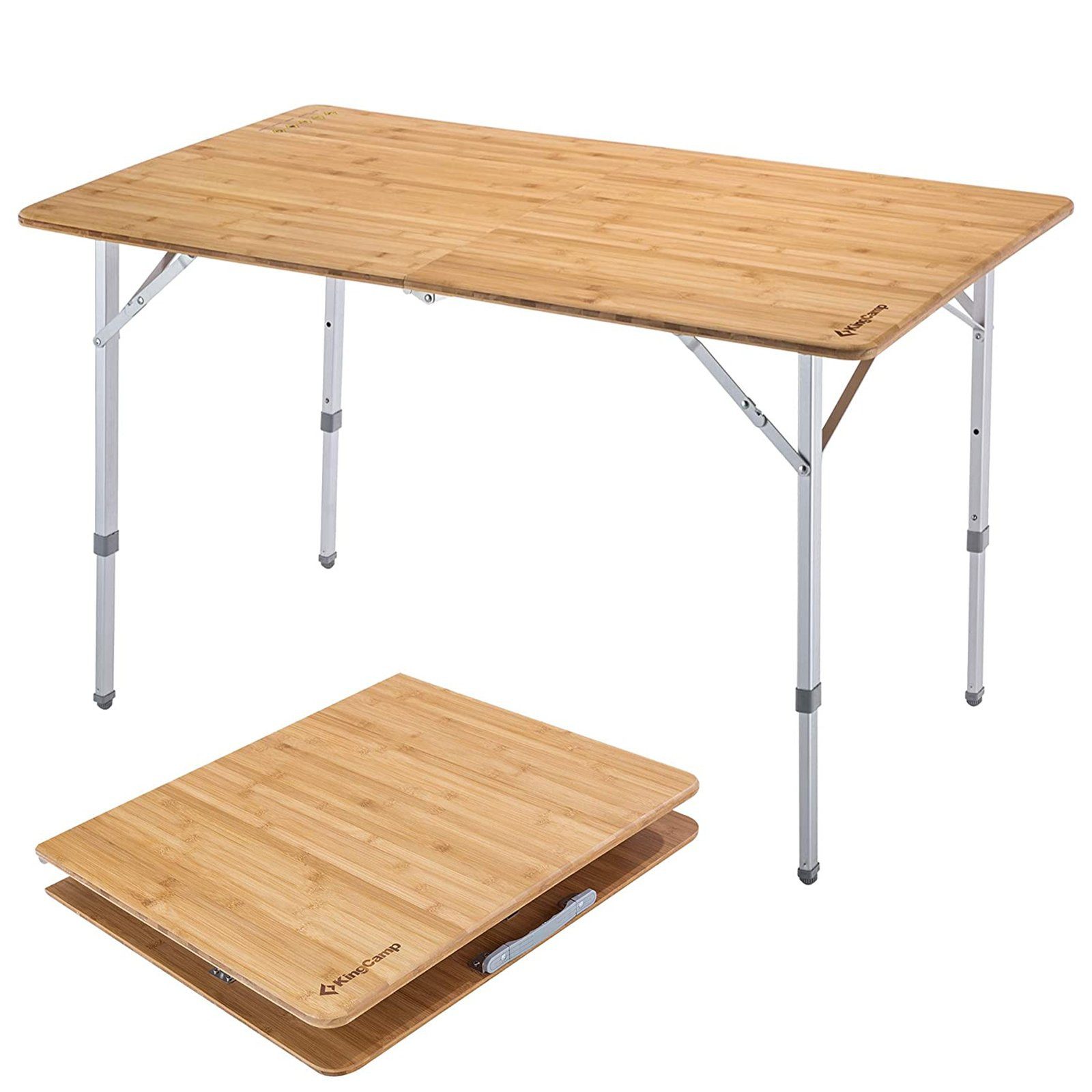 KingCamp Campingtisch Koffertisch Bamboo Table XL - Bambus Falttisch Cam