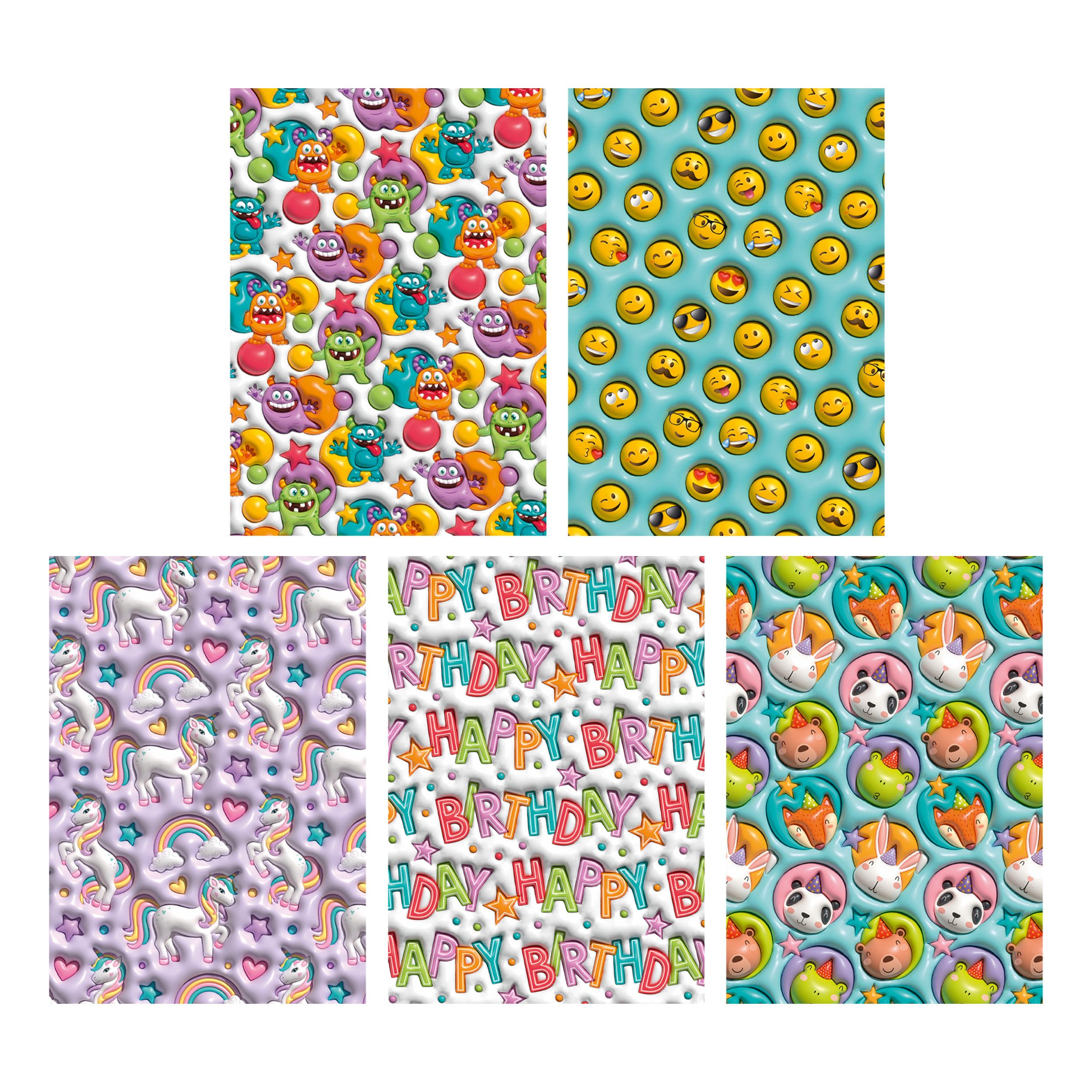 Idena Geschenkpapier Idena Geschenkpapier Premium 3D Effekt neutral 70cmx1,5m 5fach sortier