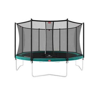 Berg Gartentrampolin BERG Trampolin rund 380 cm grün mit Sicherheitsnetz Comfort Favorit