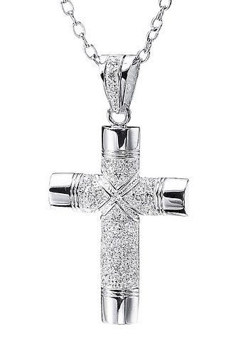 Firetti Kettenanhänger Schmuck Geschenk Silber 925 Halsschmuck Anhänger Kreuz, mit Zirkonia (synth)