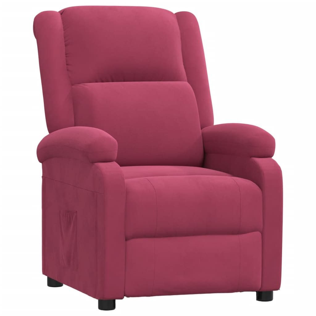 vidaXL Sessel Relaxsessel Weinrot Samt (1-St)