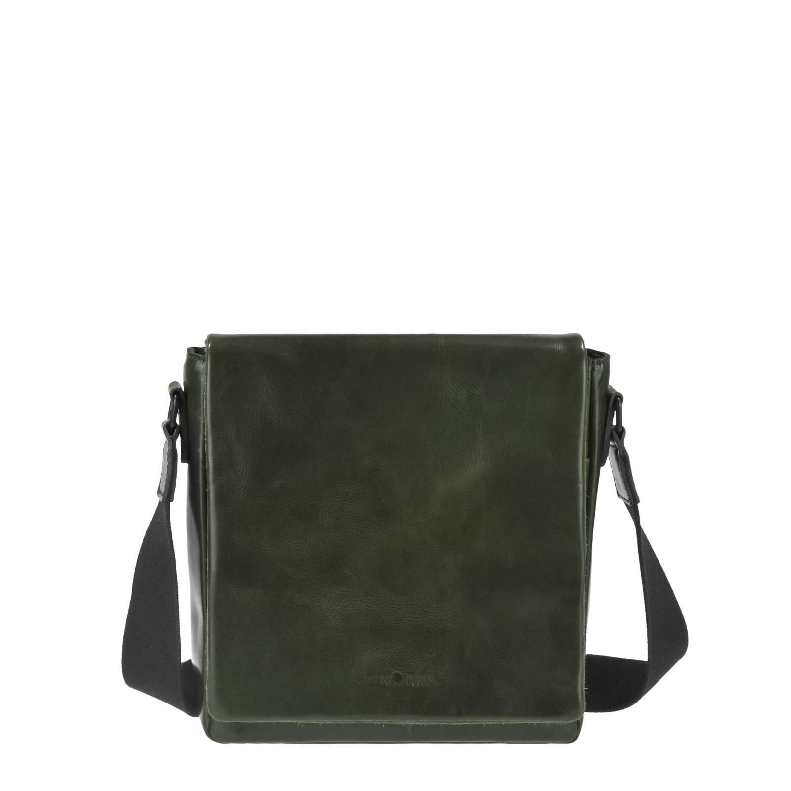 Greenburry Umhängetasche "Newport" Leder Tasche 26x25cm Herren Damen, Hauptfach 22x22cm, 160cm Schultergurt