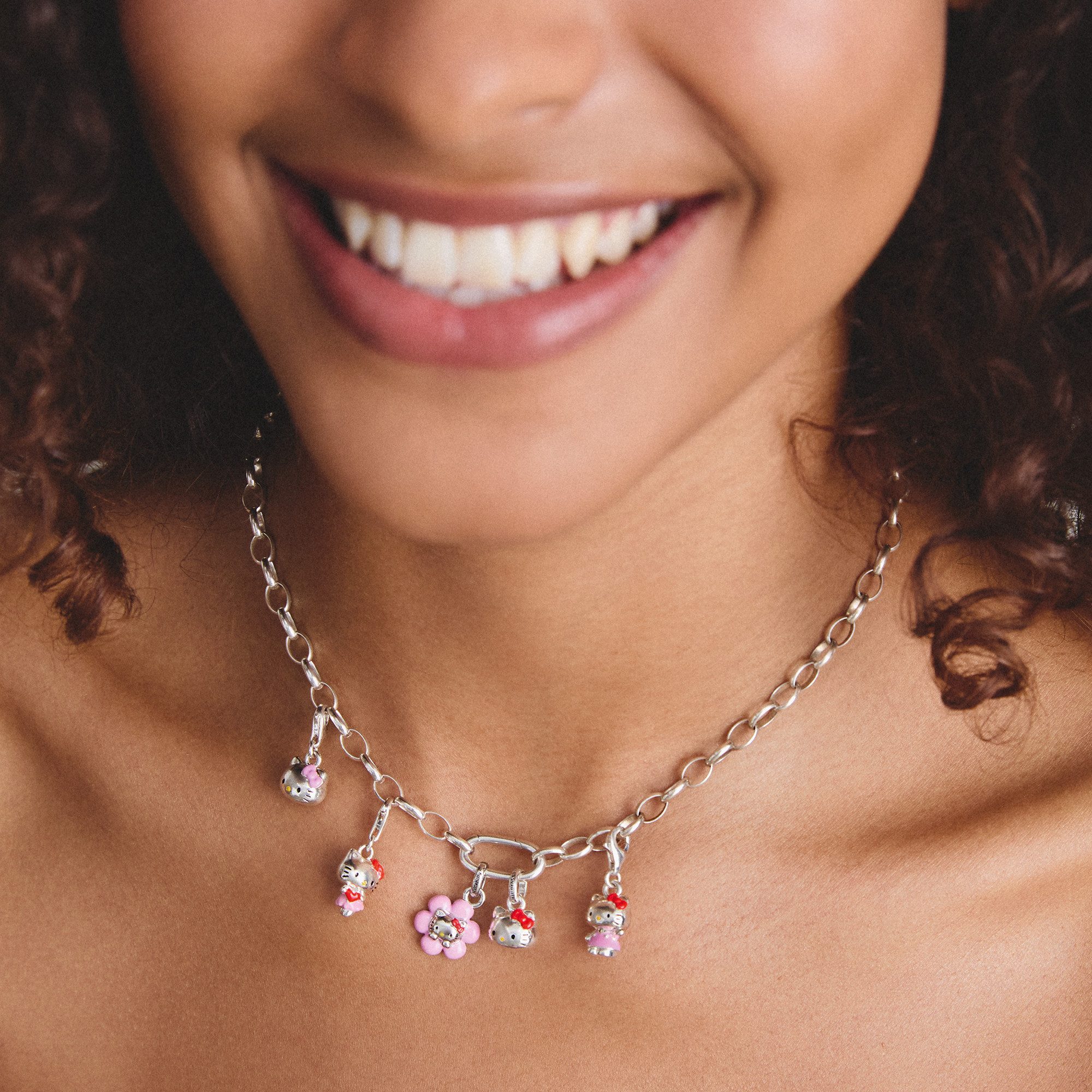 THOMAS SABO Charm-Einhänger THOMAS SABO ♡ Hello Kitty Charm Blume - Connect, Emaille