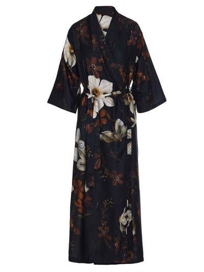 Essenza Kimono Jula Daffodils Reunited, Langform, Baumwolle, Kimono-Kragen, Gürtel, mit Blumenprint