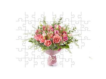 puzzleYOU Puzzle Zur Hochzeit: Blumenstrauß aus bunten Blumen, 48 Puzzleteile, puzzleYOU-Kollektionen Blumensträuße, Blumen & Pflanzen