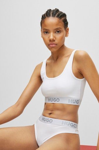 HUGO Bralette-BH BRALETTE SPORTY LOGO mit elastischem Bund White | Bralettes