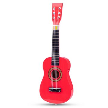 New Classic Toys® Spielzeug-Musikinstrument Gitarre in rot Kindergitarre aus Holz Kinder-Instrument Musikspielzeug