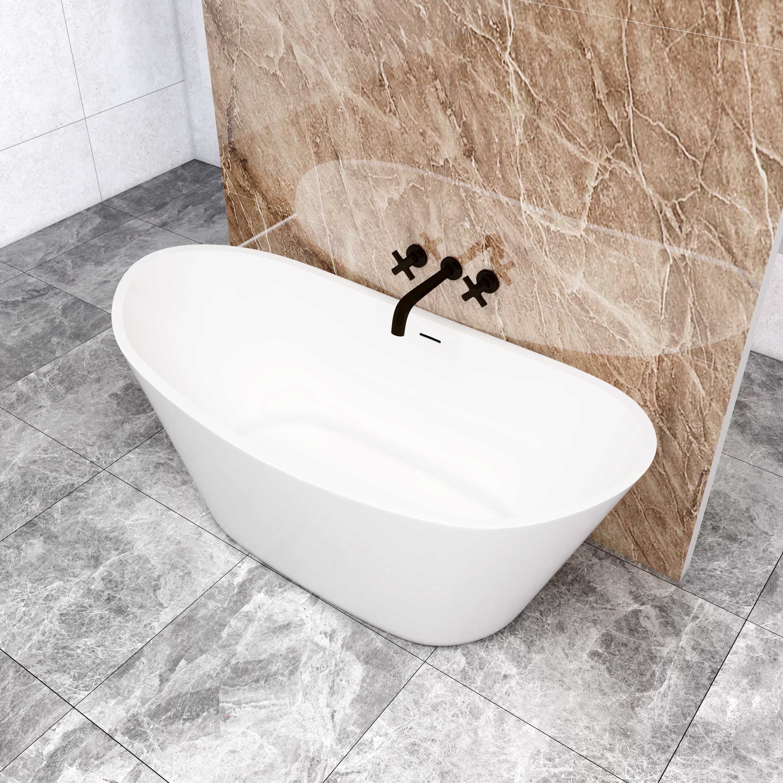 duschspa Badewanne Schiffsform-Freistehende Badewanne, weiß, Acrylbadewanne 175x72, (Set)