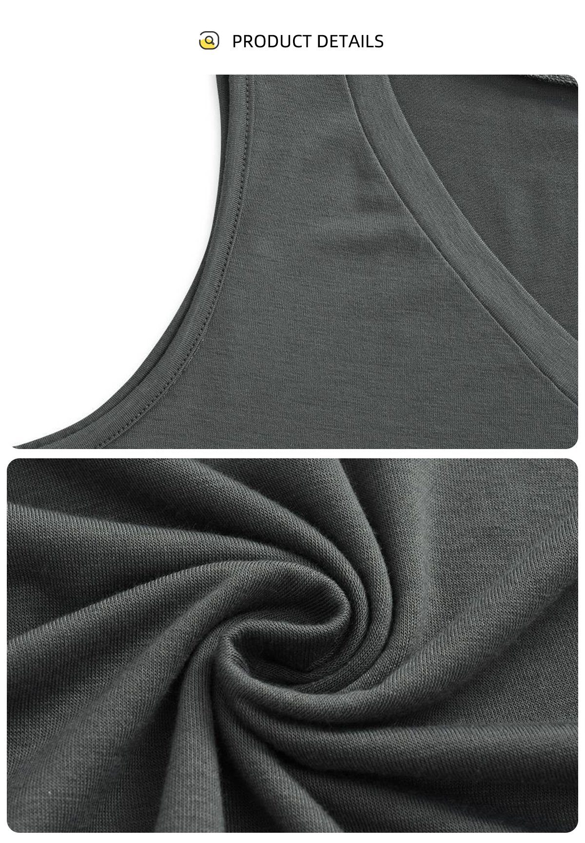 Lässige DEBAIJIA Longweste Top Damen Basic Weste Racerback Tank - Ärmellose DEBAIJIA Lose A Grau