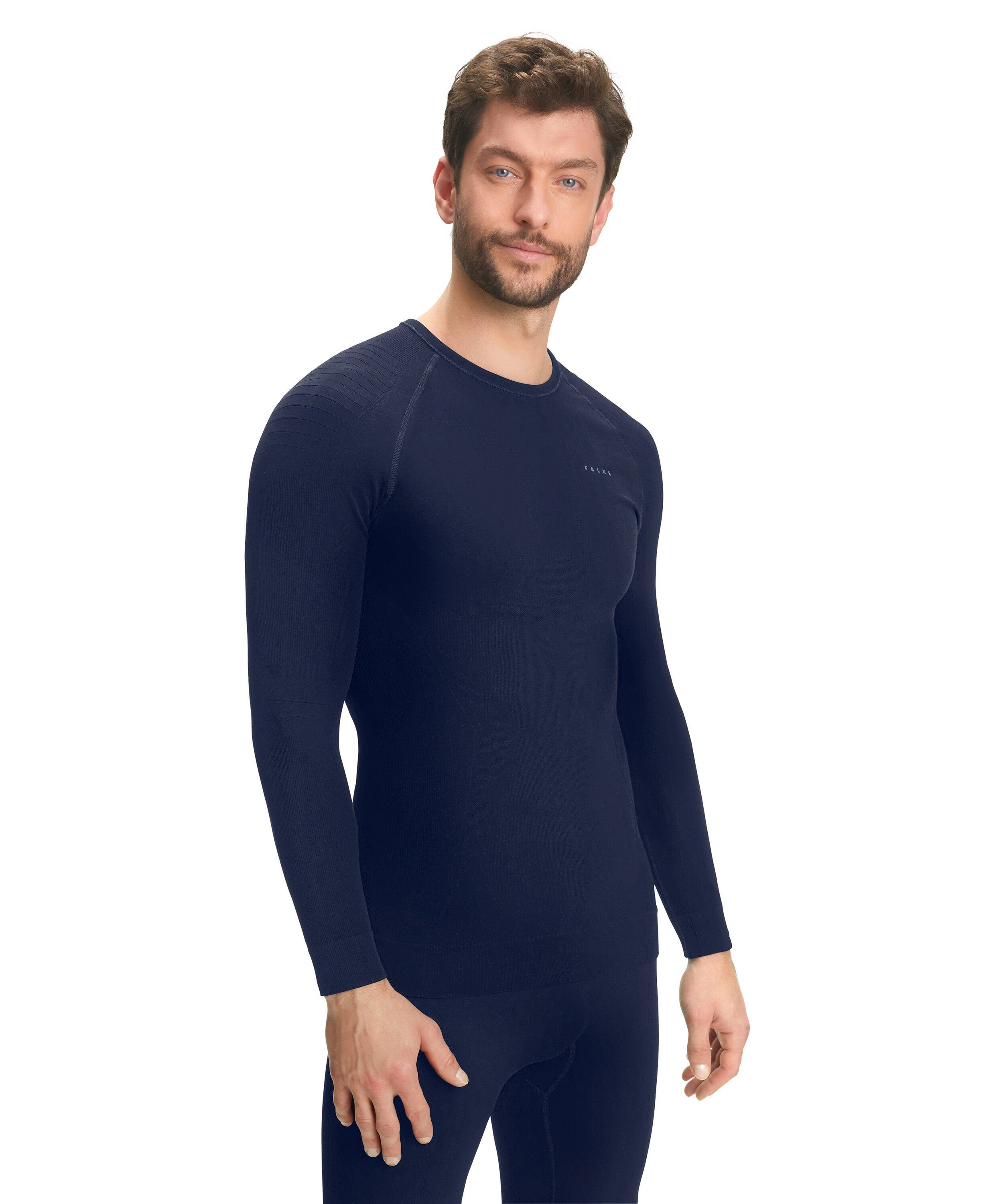 FALKE Funktionsshirt Maximum Material space Warm (6116) blue feuchtigkeitsregulierendem aus (1-tlg)