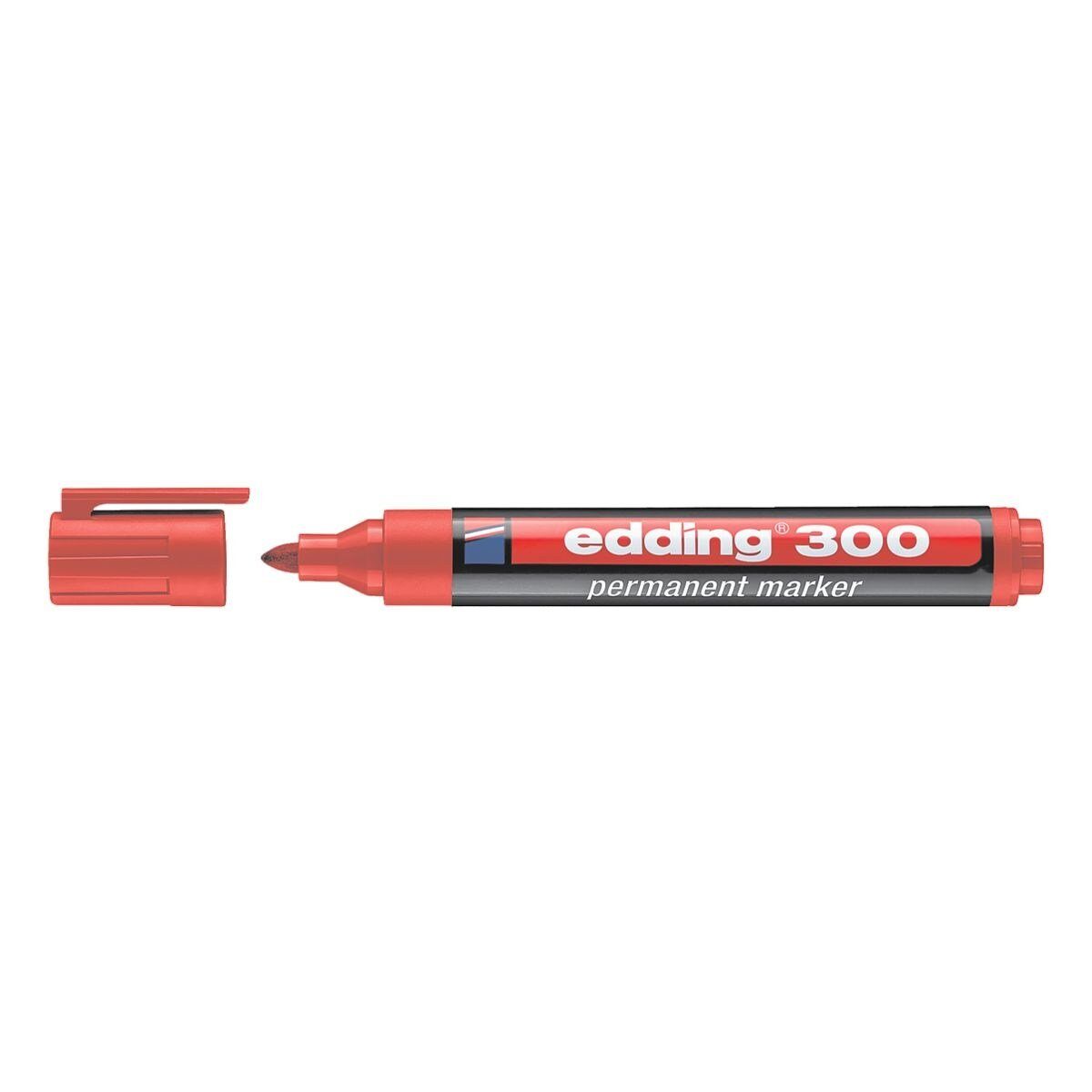 edding Permanentmarker 300, wisch- und wasserfest rot