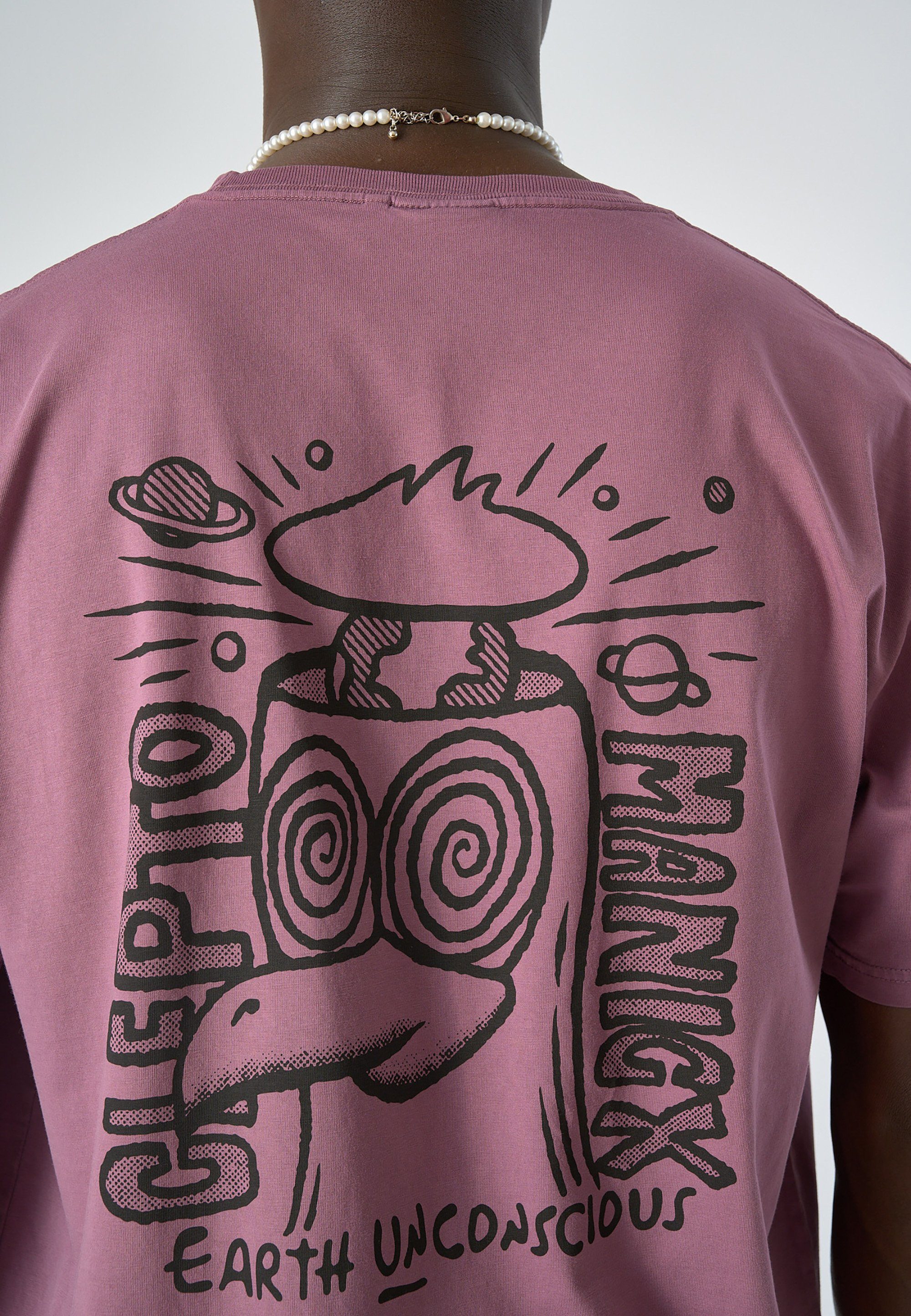 Cleptomanicx T-Shirt mit coolem Unconscious weinrot Print