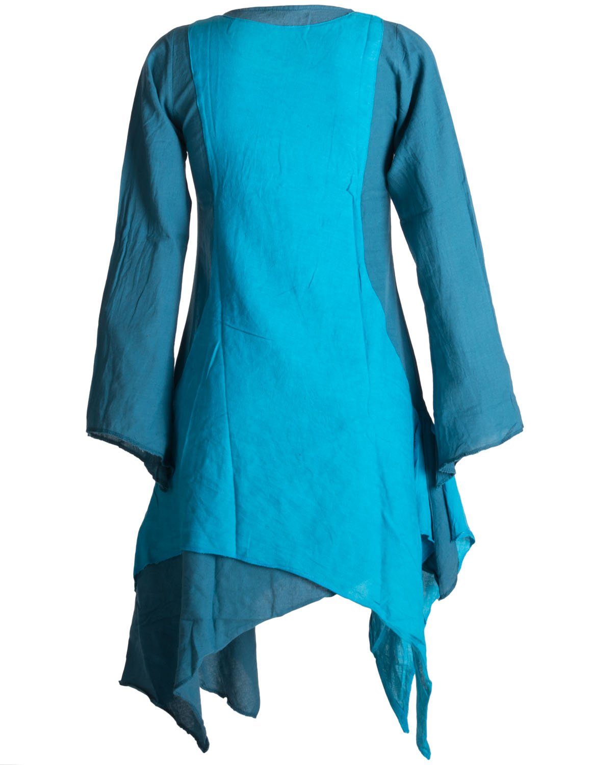 Vishes Midikleid Langärmliges Lagenlook Kleid handgewebte Baumwolle Ethno, günstig online kaufen