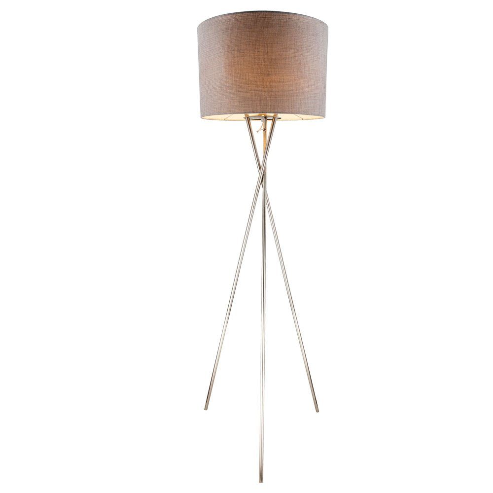 Design Steh Lampe Stand Stativ Wohn Ess Zimmer Beleuchtung Dekor Stanzung silber 