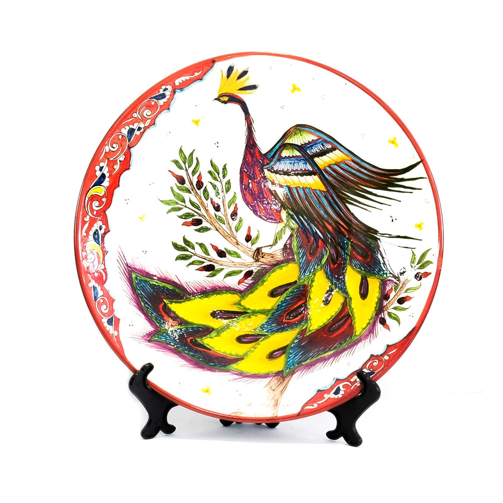 BIG-PAN Декоративна тарілка 42cm Usbekische Lagan Oriental VOGEL Keramik