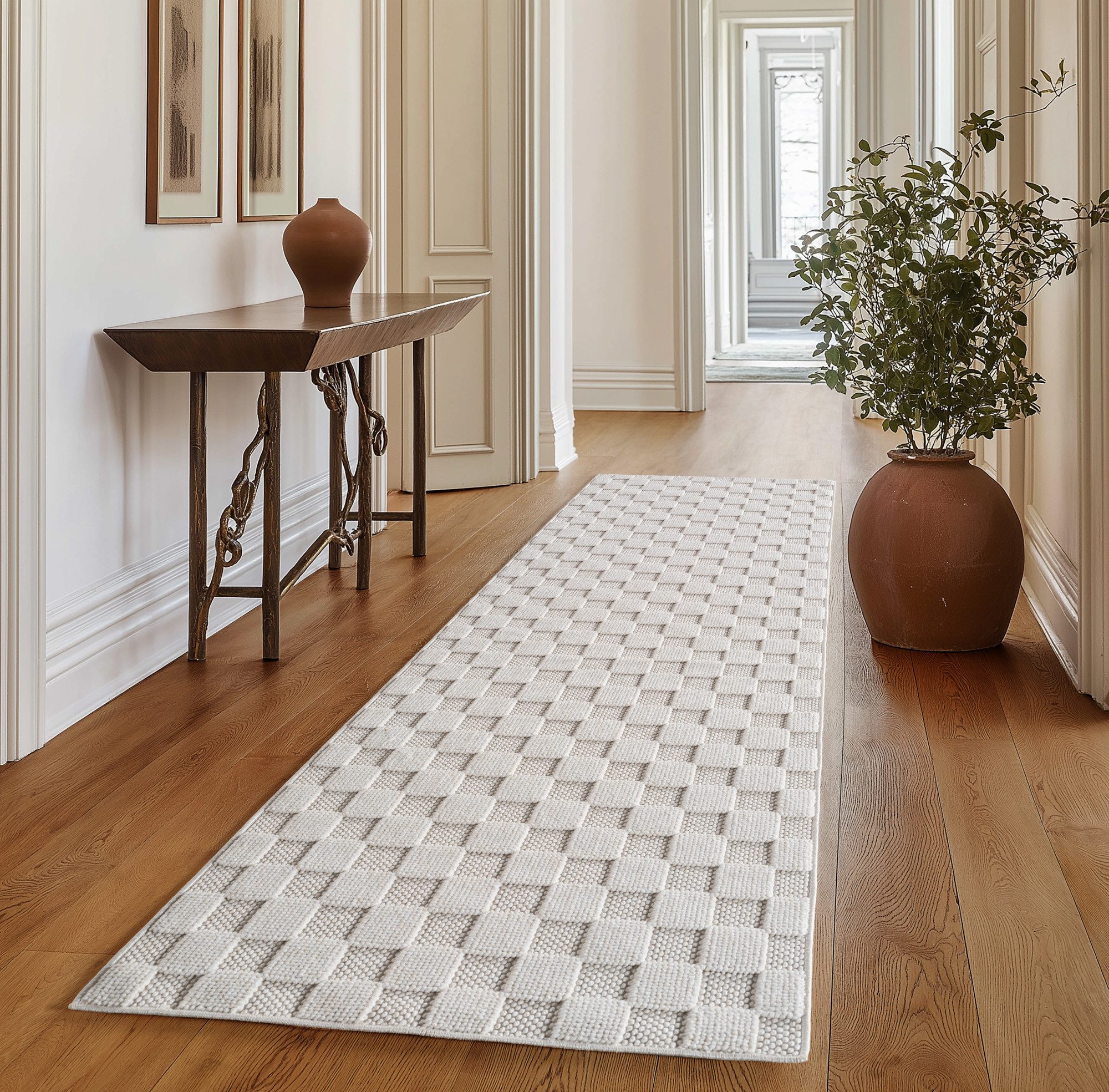 SIMPEX24 Designteppich Einfarbig Boucle Loop, Rechteckig, Höhe: 7 mm, Teppich Wohnzimmer, Schlafzimmer, Gästezimmer