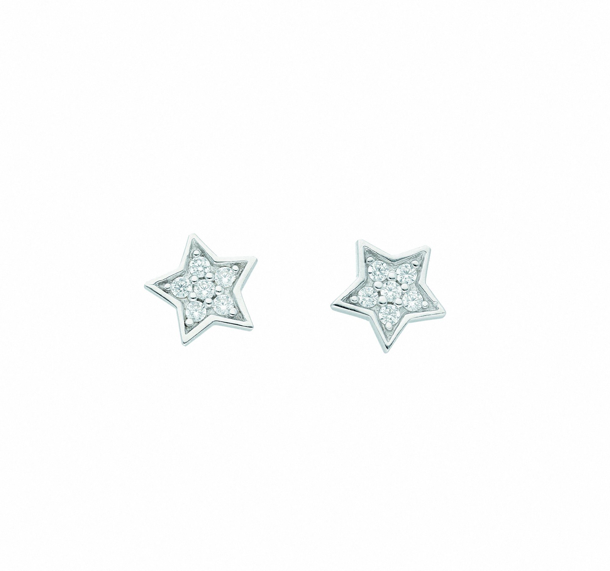 Adelia´s Paar Ohrhänger 1 Paar 925 Silber Ohrringe / Ohrstecker Stern mit  Zirkonia, mit Zirkonia Silberschmuck für Damen, Schmuck vom Hersteller mit  70 jähriger Tradition