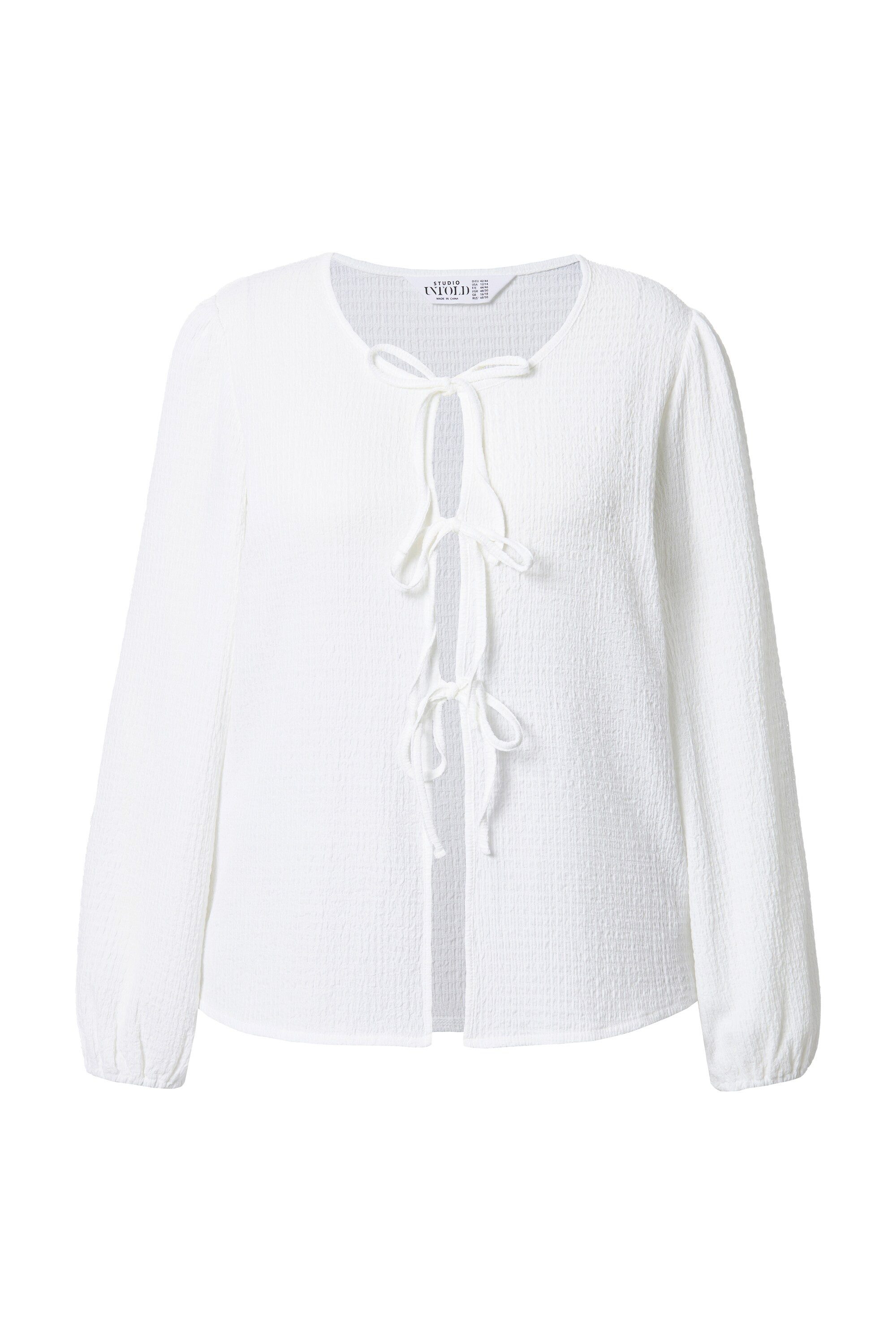 Studio Untold Satinbluse Bluse Schleifen-Verschluss Puffärmel günstig online kaufen