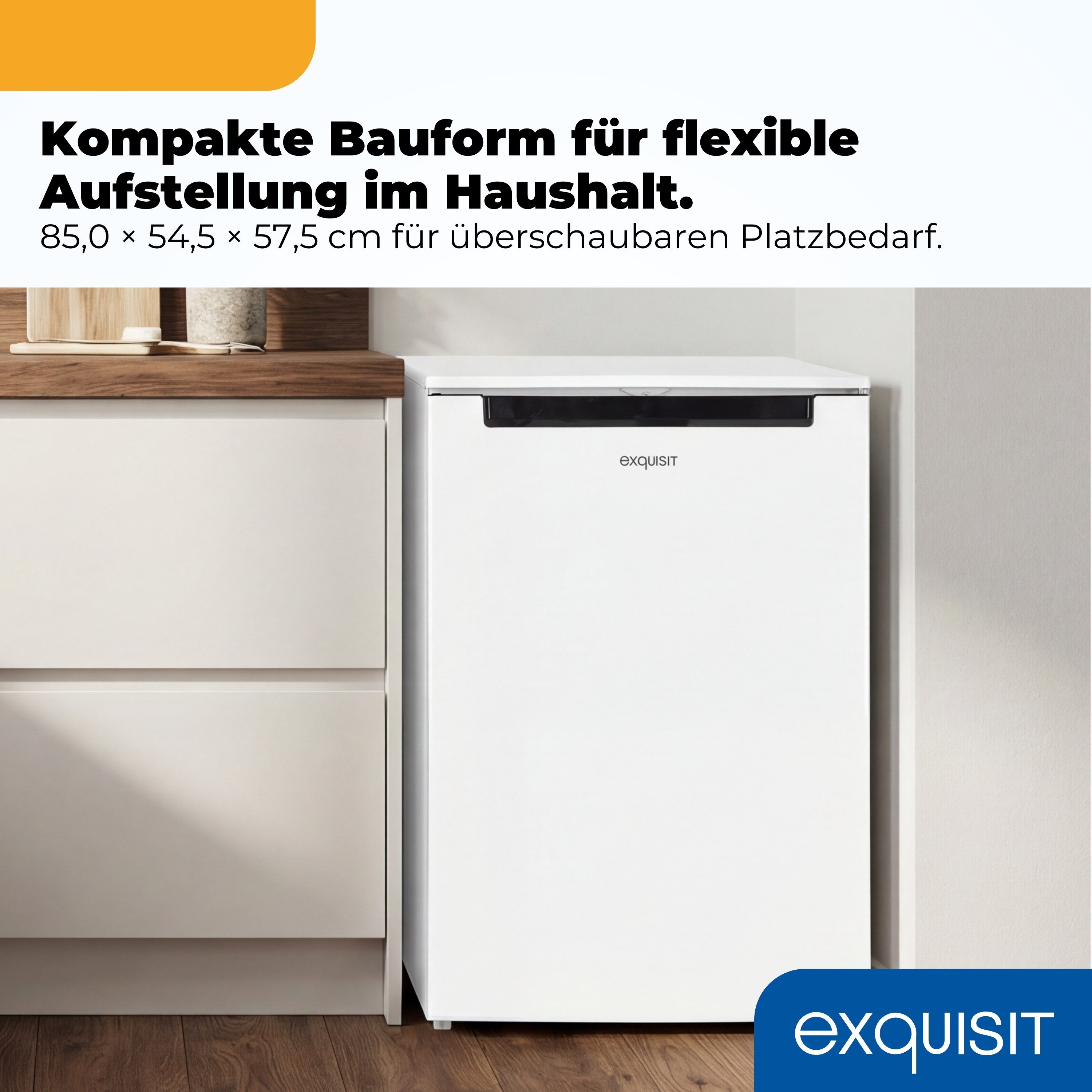 exquisit Gefrierschrank GS81-040B weiss, 85 cm hoch, 54,5 cm breit, Viel Platz, starke Gefrierleistung – Bild 4 von 5