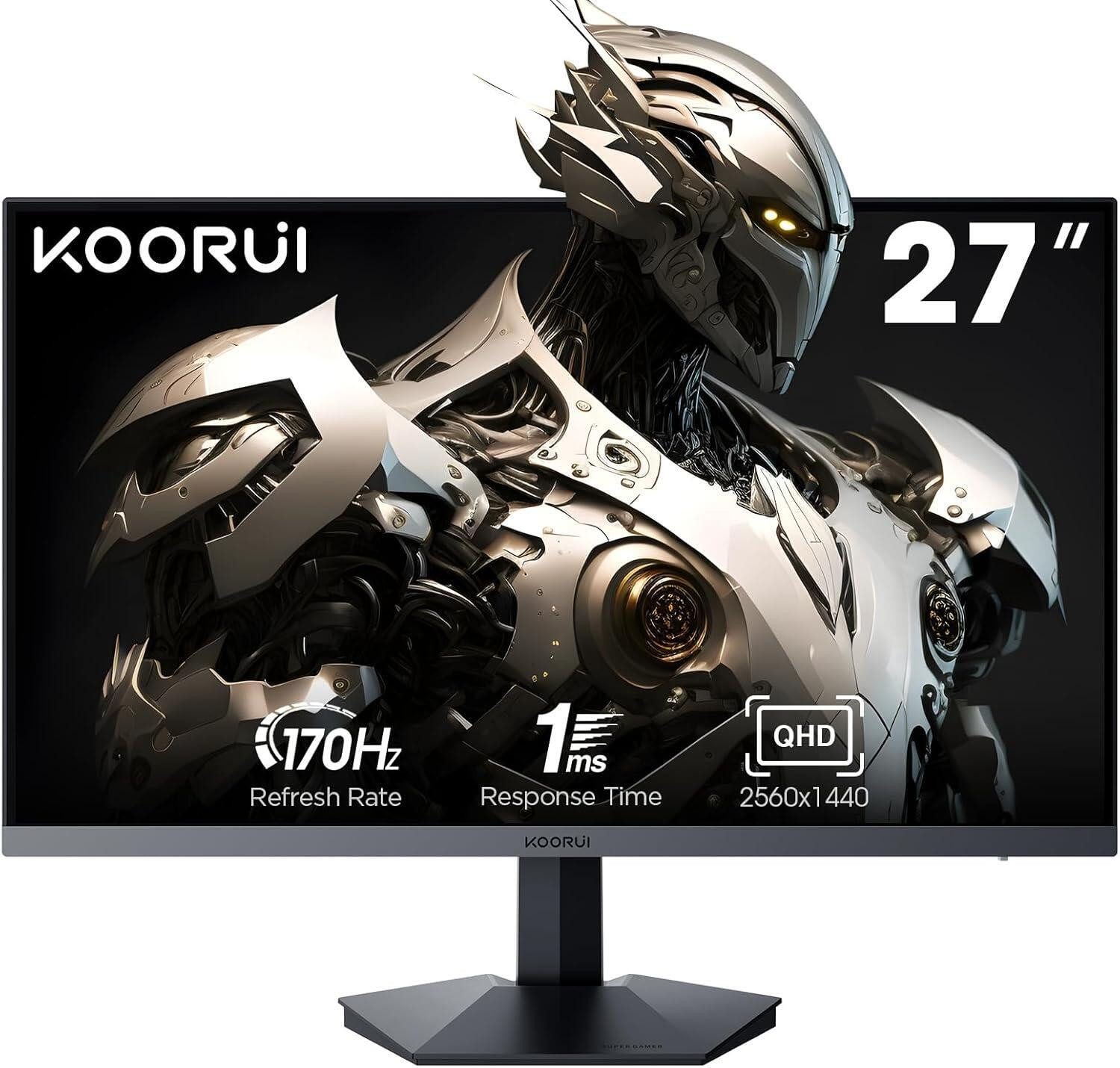 KOORUI KOORUI GN07 Gaming Monitor 27 Zoll Gaming-LED-Monitor (2560 x 1440, 1 ms Reaktionszeit, 170 Hz, IPS Panel)