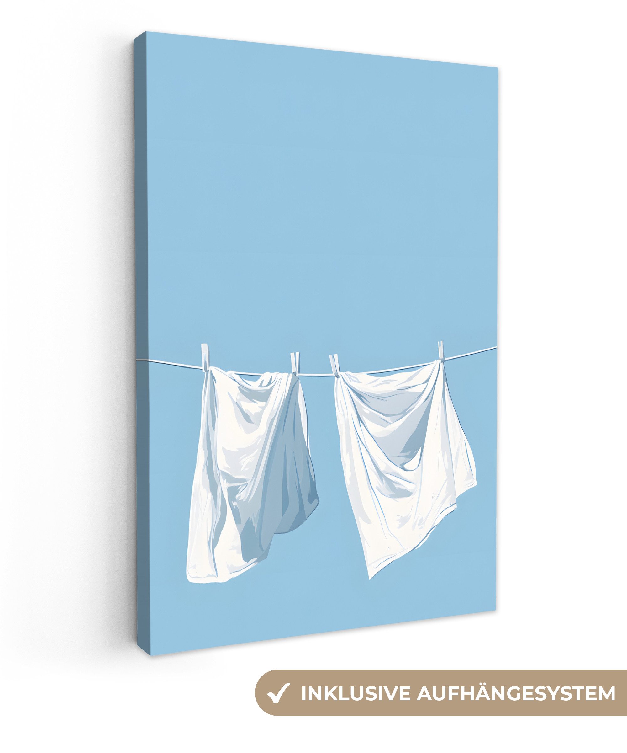 OneMillionCanvasses® Leinwandbild Laken - Wäscheleine - günstig online kaufen