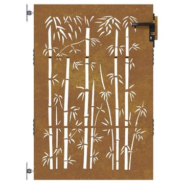 vidaXL Gartentor Gartentor 85x150 cm Cortenstahl Bambus-Design