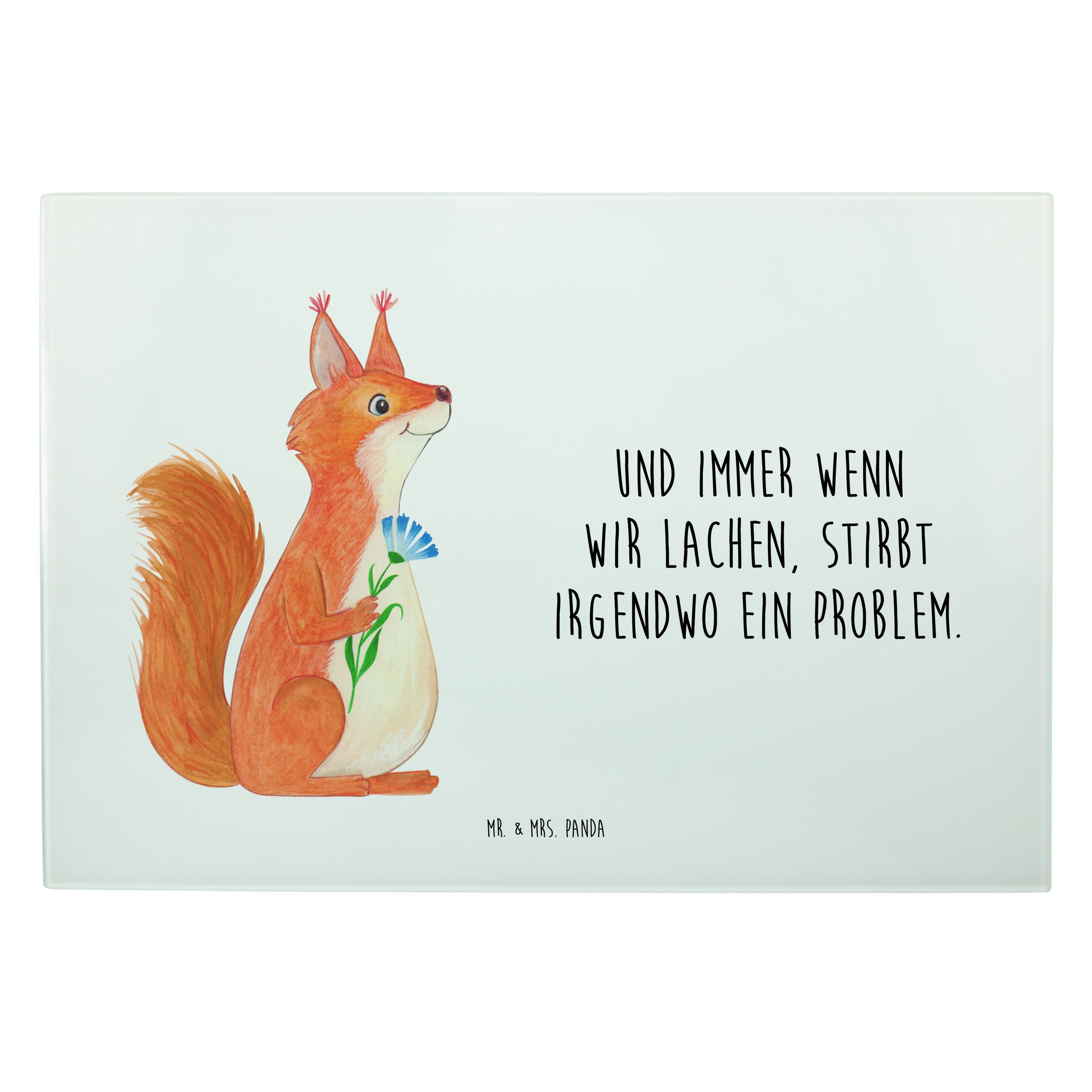 Mr. & Mrs. Panda Servierbrett Eichhörnchen Blume Weiß Geschenk