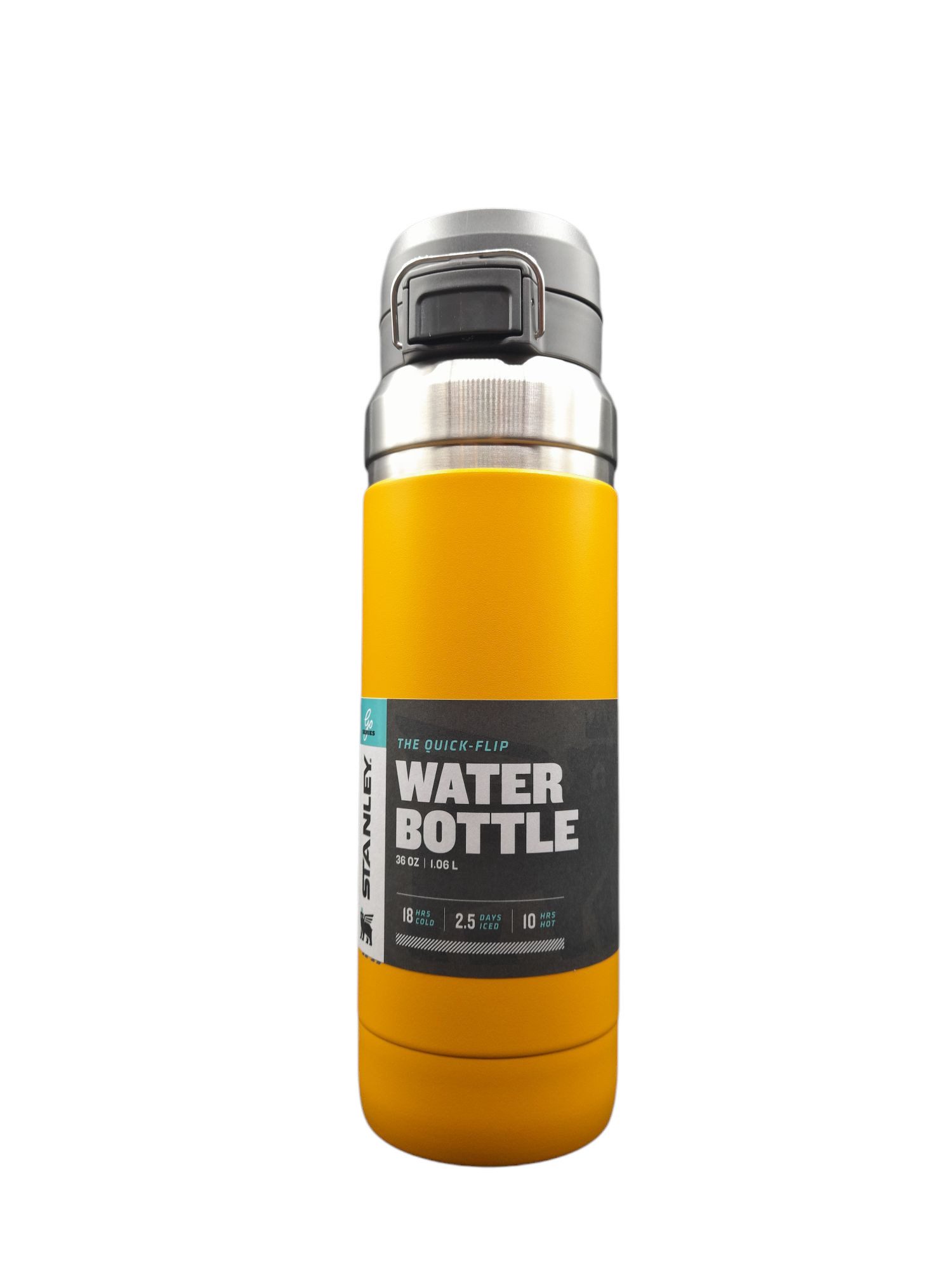 Stanley 1913 Thermoflasche Stanley Quick Flip Water Bottle Isolierflasche 1,06 l gelb, Einhändige Bedienung, Auslaufsicher, BPA-frei