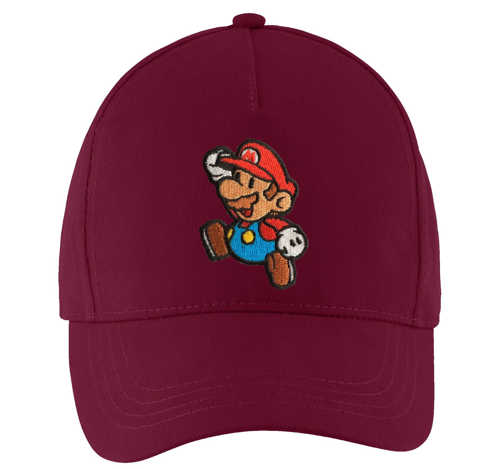 Designz Stickerei Youth mit Cap Burgundy modischer Kinder Logo Baseball Cap Mario
