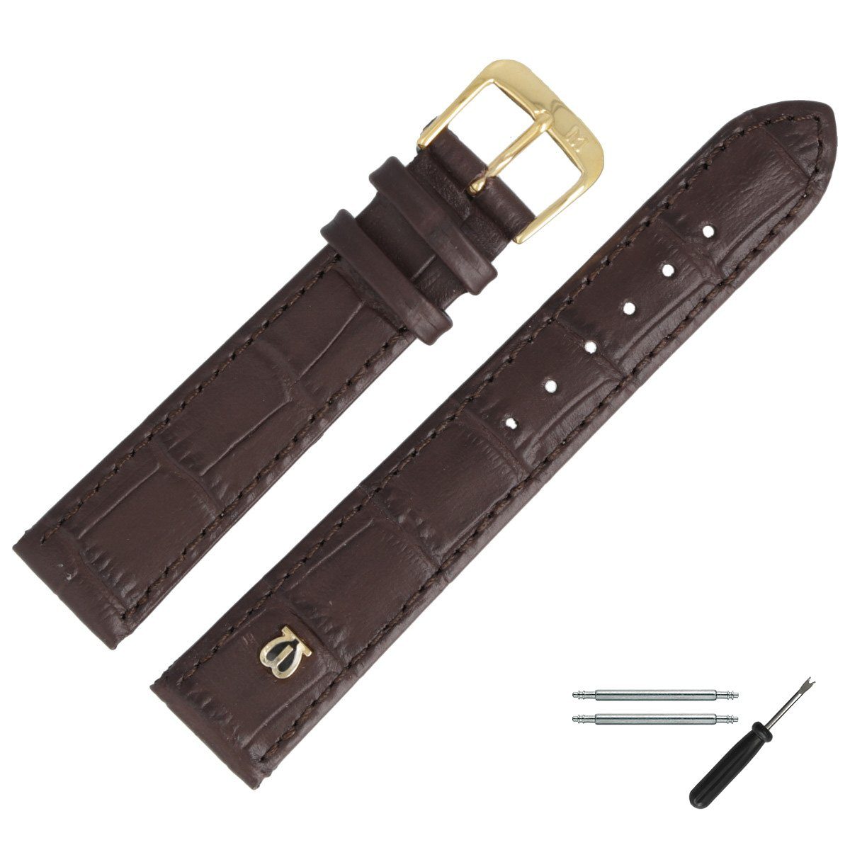 MARBURGER Uhrenarmband 20mm Leder Alligator Prägung günstig online kaufen