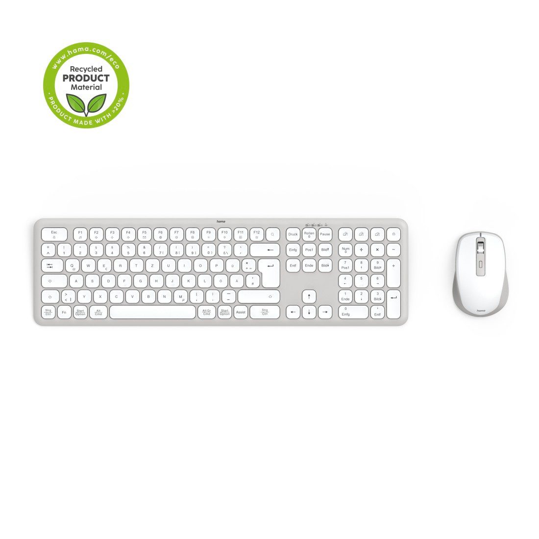 Hama Tastatur und Maus kabellos (Multi Device 2,4GHz, 2x Bluetooth, QWERTZ) Tastatur- und Maus-Set