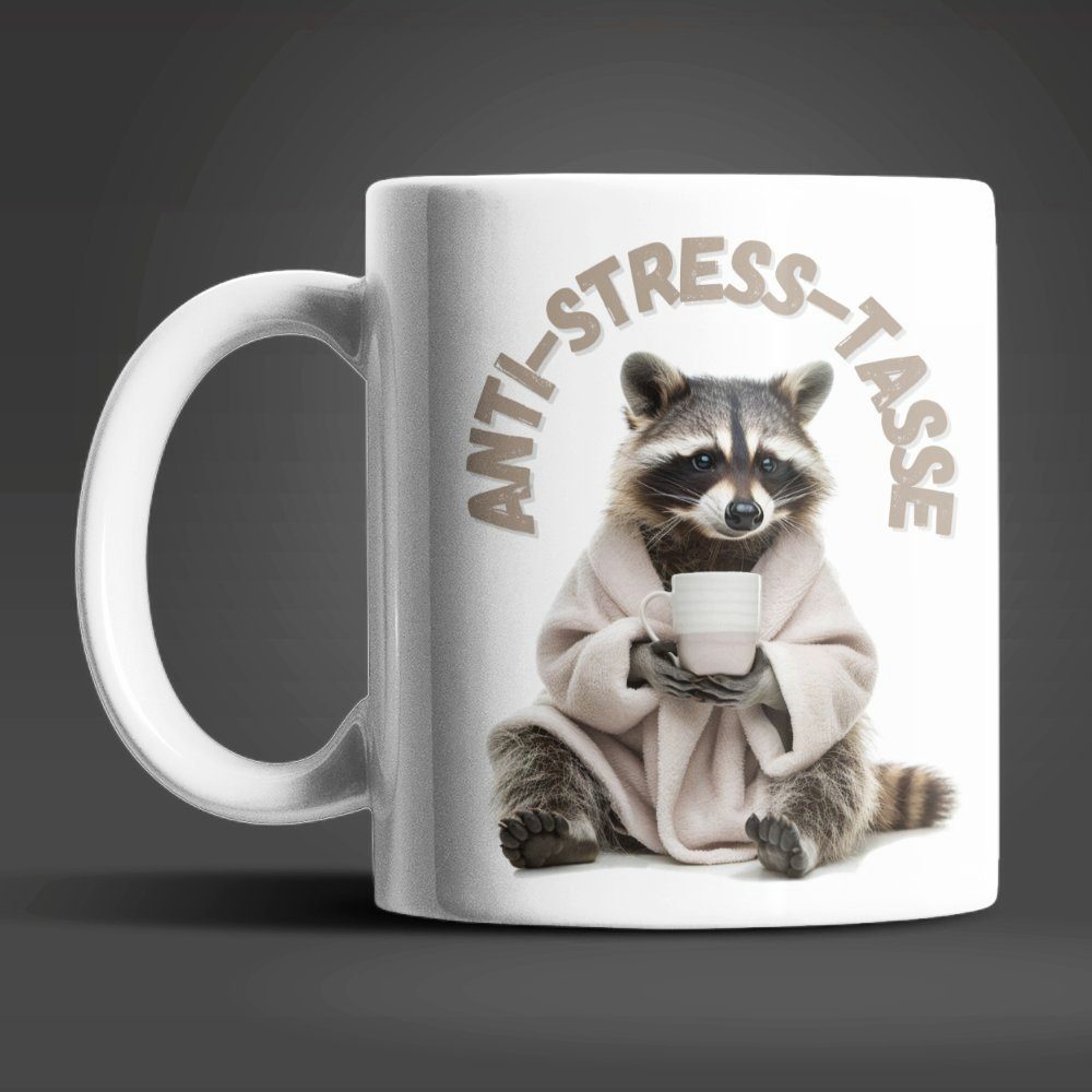 WS-Trend Tasse Waschbär Anti Stress Keramik Kaffeetasse Teetasse Geschenke, 1-tlg., Keramik, 325 ml