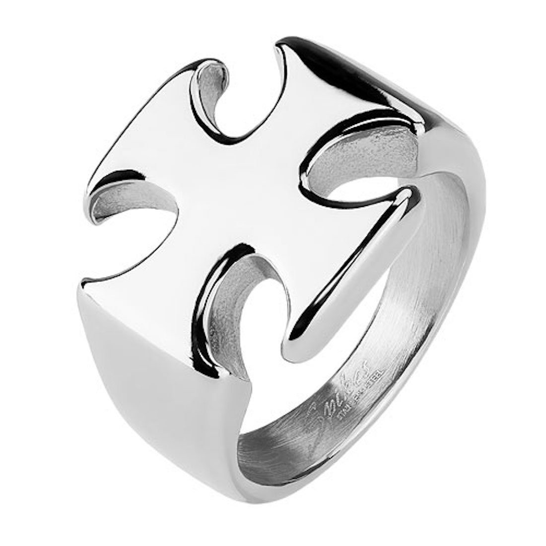 Taffstyle Fingerring Herren Edelstahl Ring Kreuz Design massiv Biker Rocker günstig online kaufen