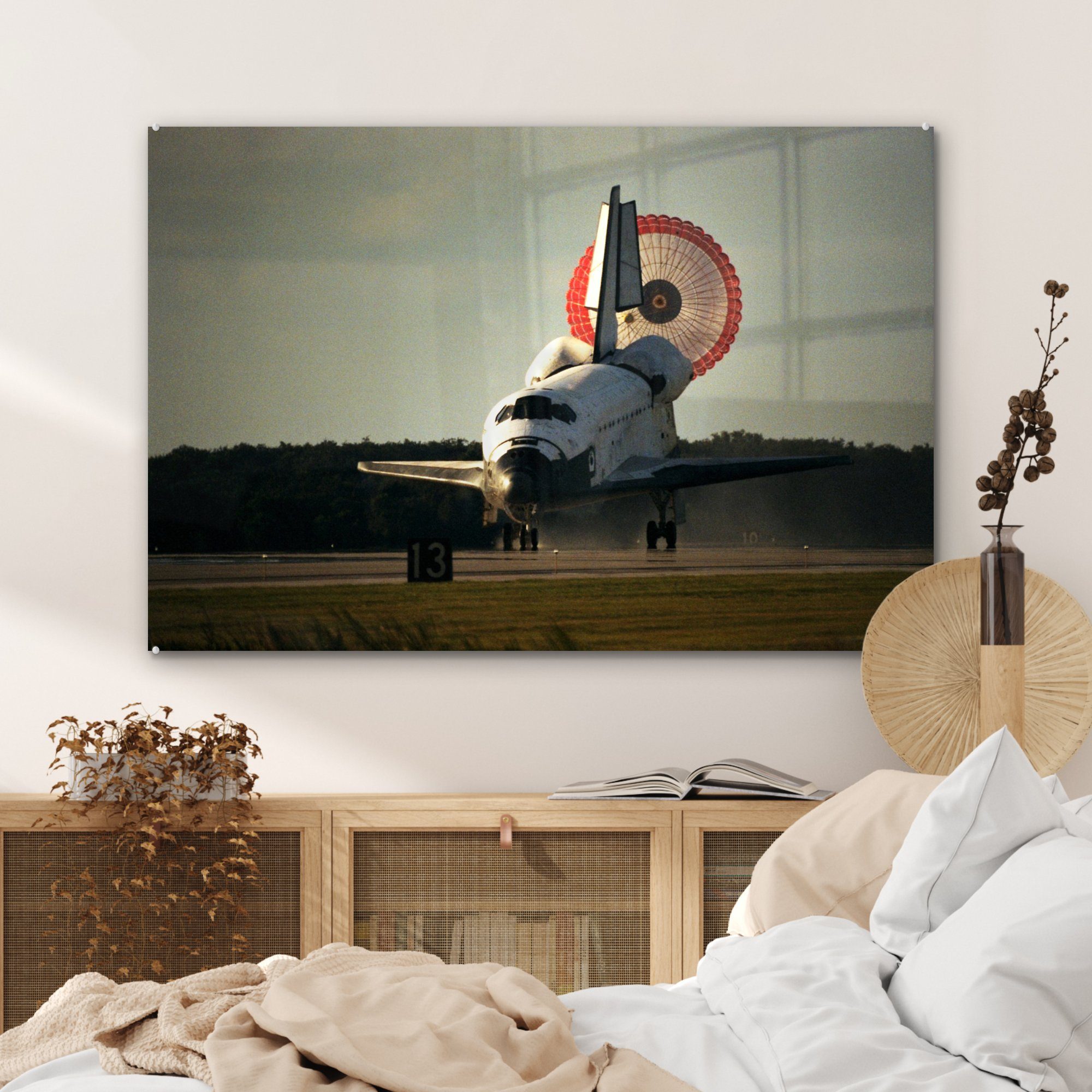 Acrylglasbild Wohnzimmer Space Nasa, - St), & (1 Schlafzimmer Fallschirm - Shuttle Acrylglasbilder MuchoWow