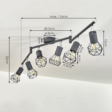 hofstein Deckenleuchte »Borio« Deckenlampe aus Metall in Anthrazit/Chromfarben, ohne Leuchtmittel, m. verstellbaren Schirmen in Gitter-Optik u. Lichteffekt, E14