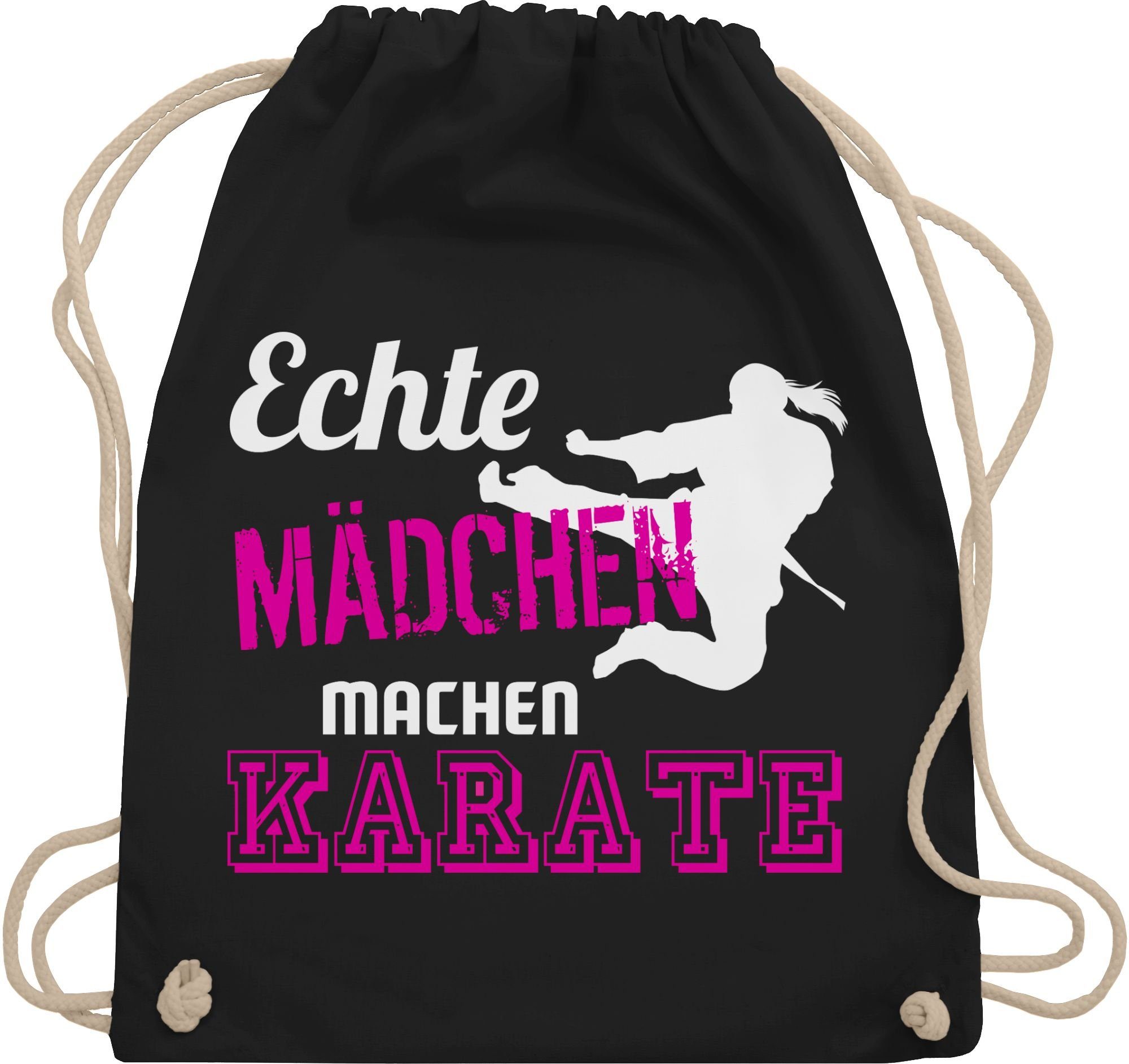 Shirtracer Turnbeutel Echte Mädchen machen Karate, Kampfsport