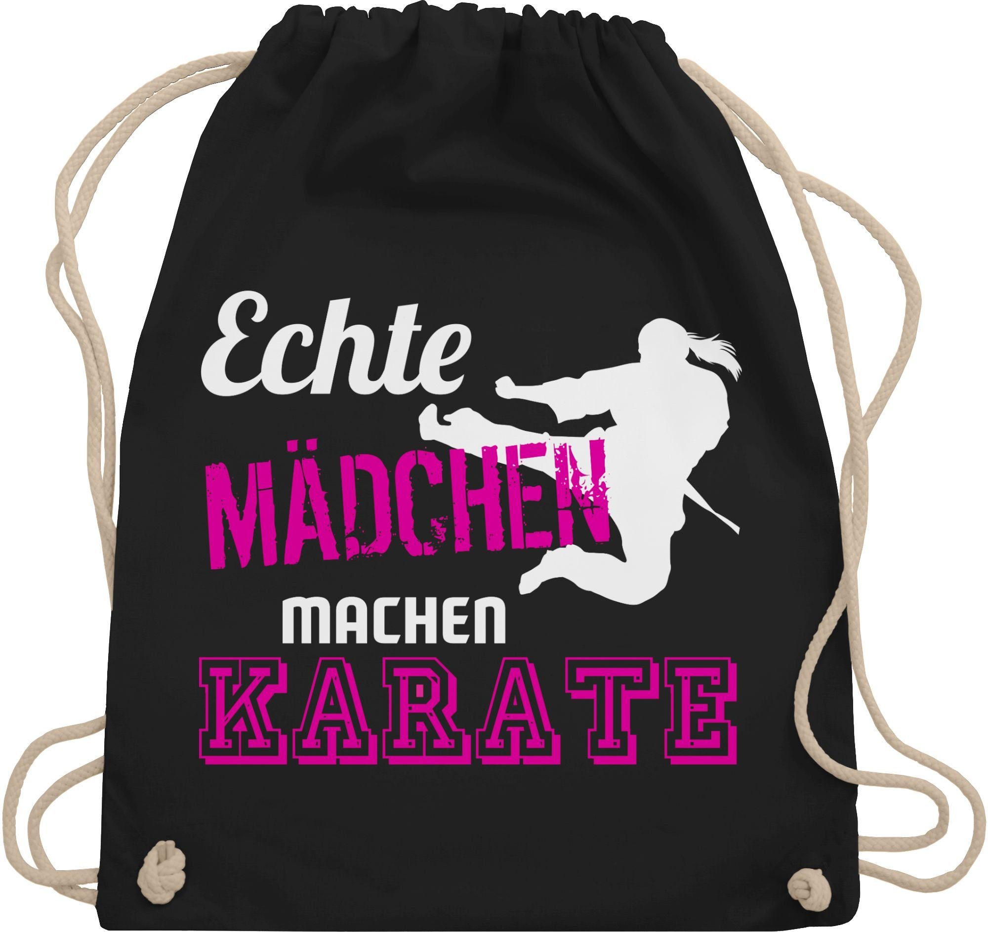 Turnbeutel Echte Mädchen machen Karate