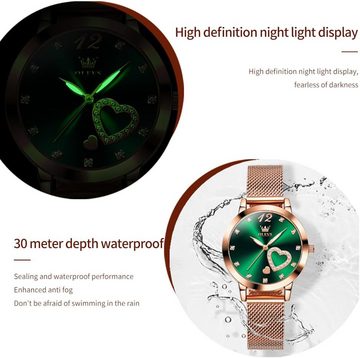 OLEVS Herz-Zifferblatt Watch, mit Klassisches Design, Einzigartiges Zifferblatt, Passend wasserdicht