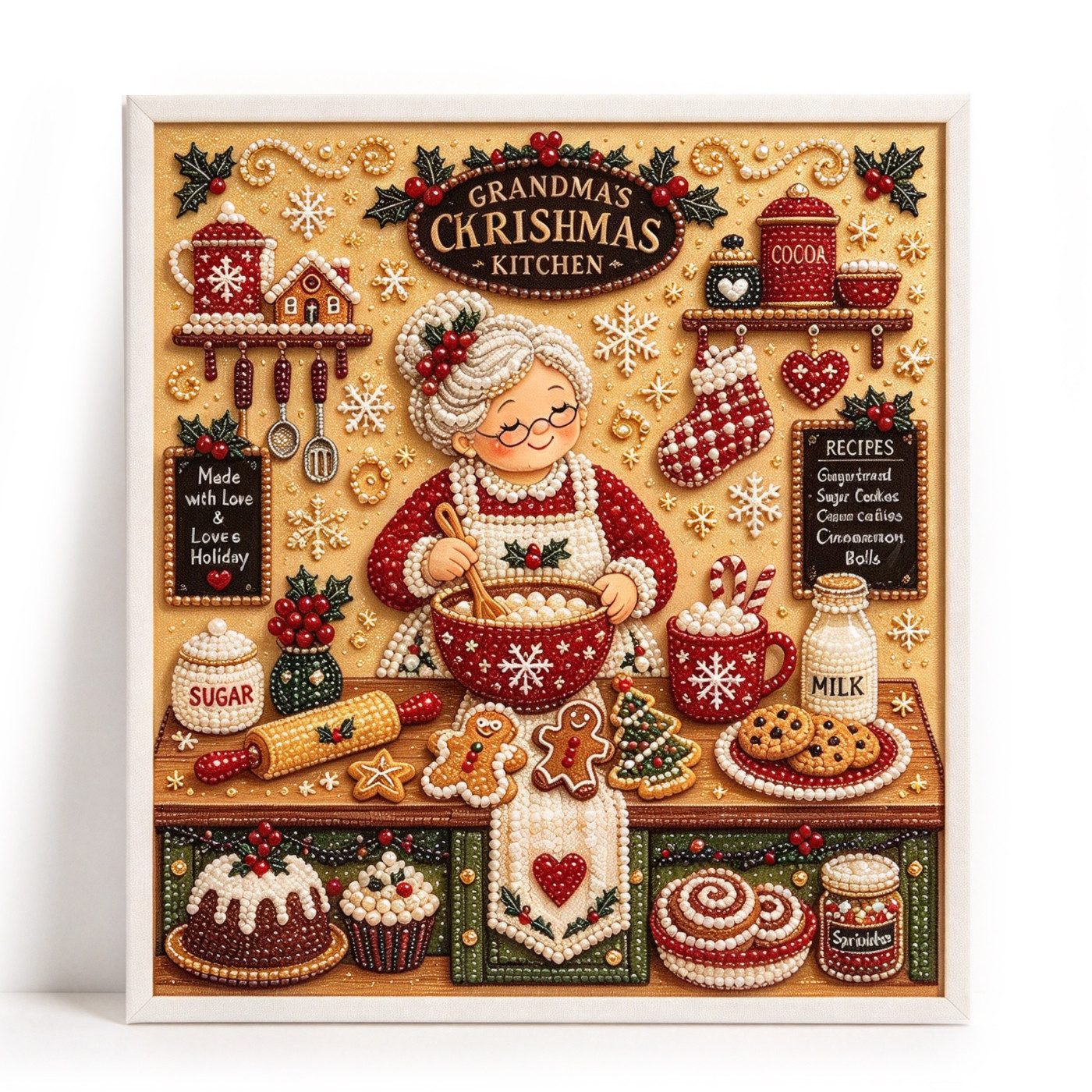 CLTYQ Kreativset DIY-Weihnachts-Perlenbild-Kreativset, Weihnachts-Bastelset für Erwachsene, Kinder und Anfänger