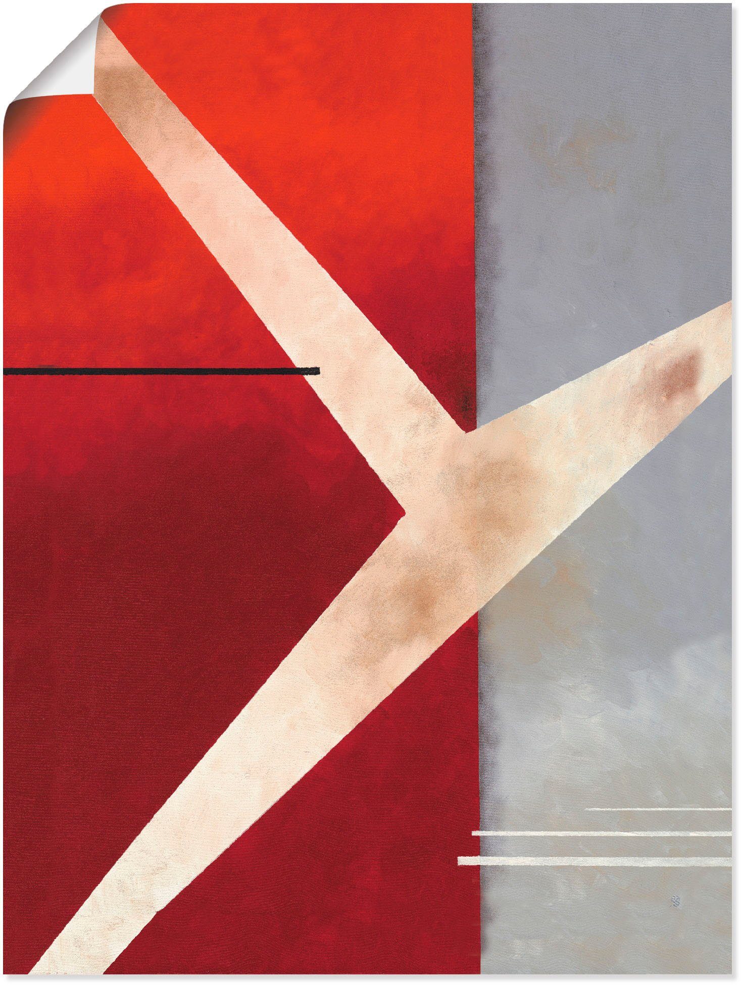 Artland Wandbild Abstrakt in rot-grau, Gegenstandslos (1 St), als Alubild, Leinwandbild, Wandaufkleber oder Poster in versch. Größen