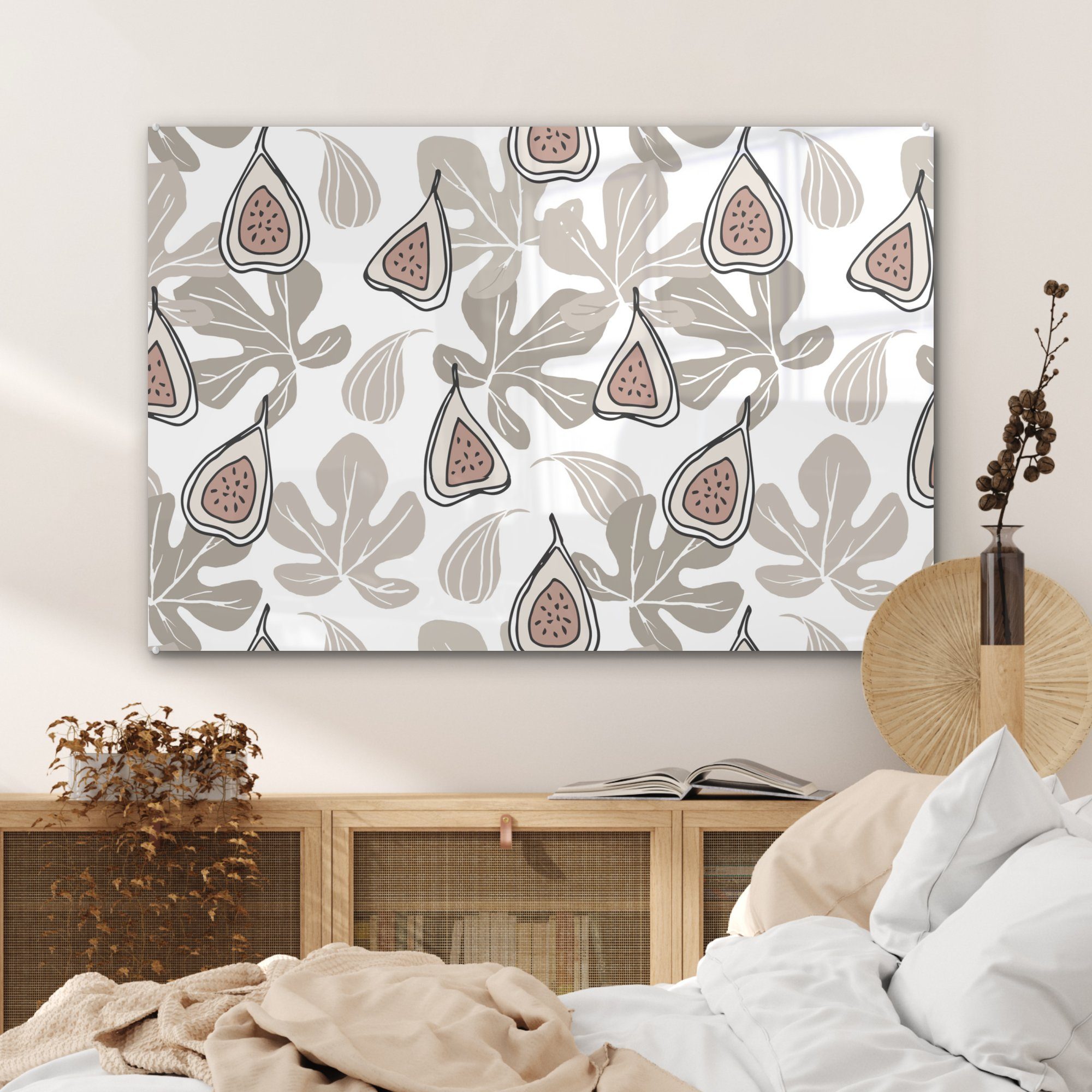 Sommer - Acrylglasbild St), Acrylglasbilder - MuchoWow Schlafzimmer Blätter, & Wohnzimmer (1 Feigen