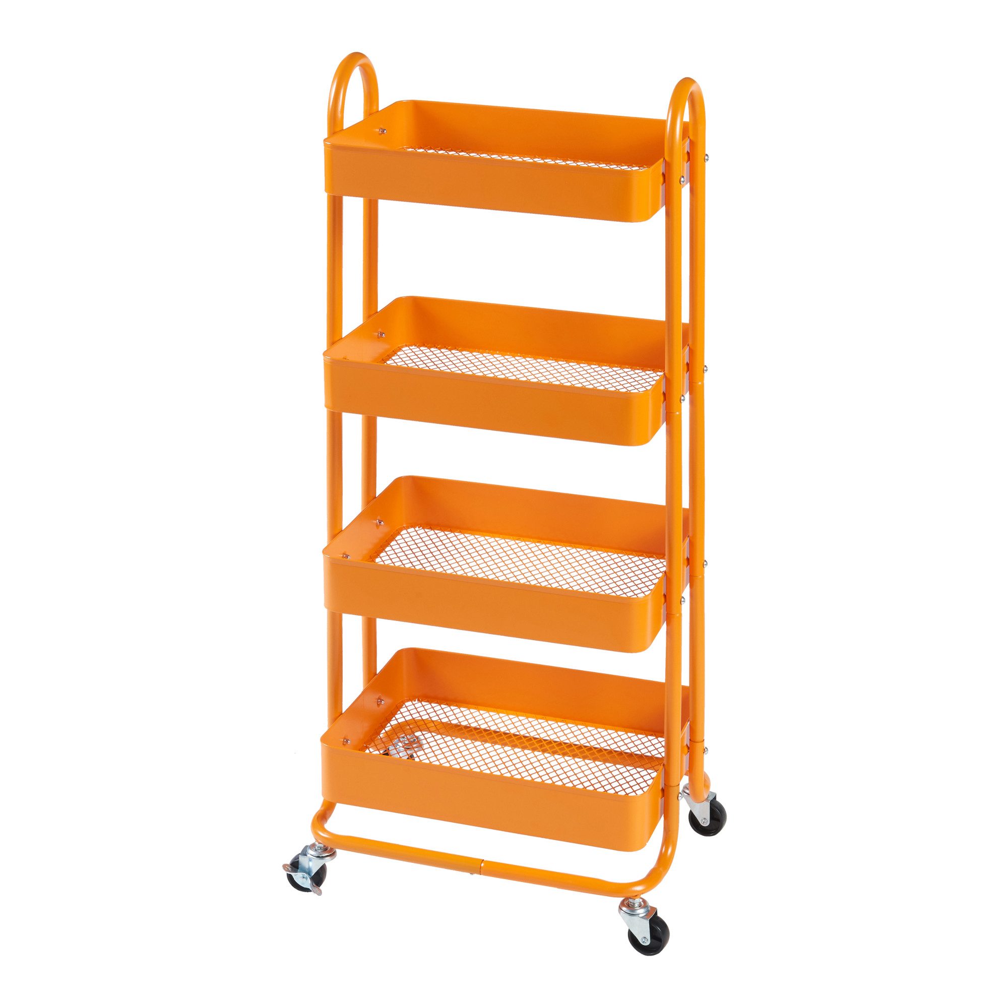 en.casa Küchenwagen, »Pyhäntä« Stahl mit 4 Ebenen Orange günstig online kaufen